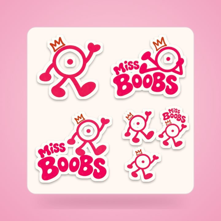 Planche de stickers Miss Boobs, visuel de présentation